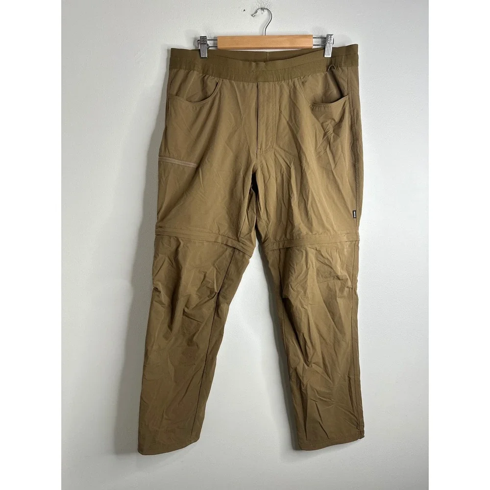 REI Co‎ Op Mens Convertible Hiking Pants Zip Off Cargo Khaki Size Large - 32L